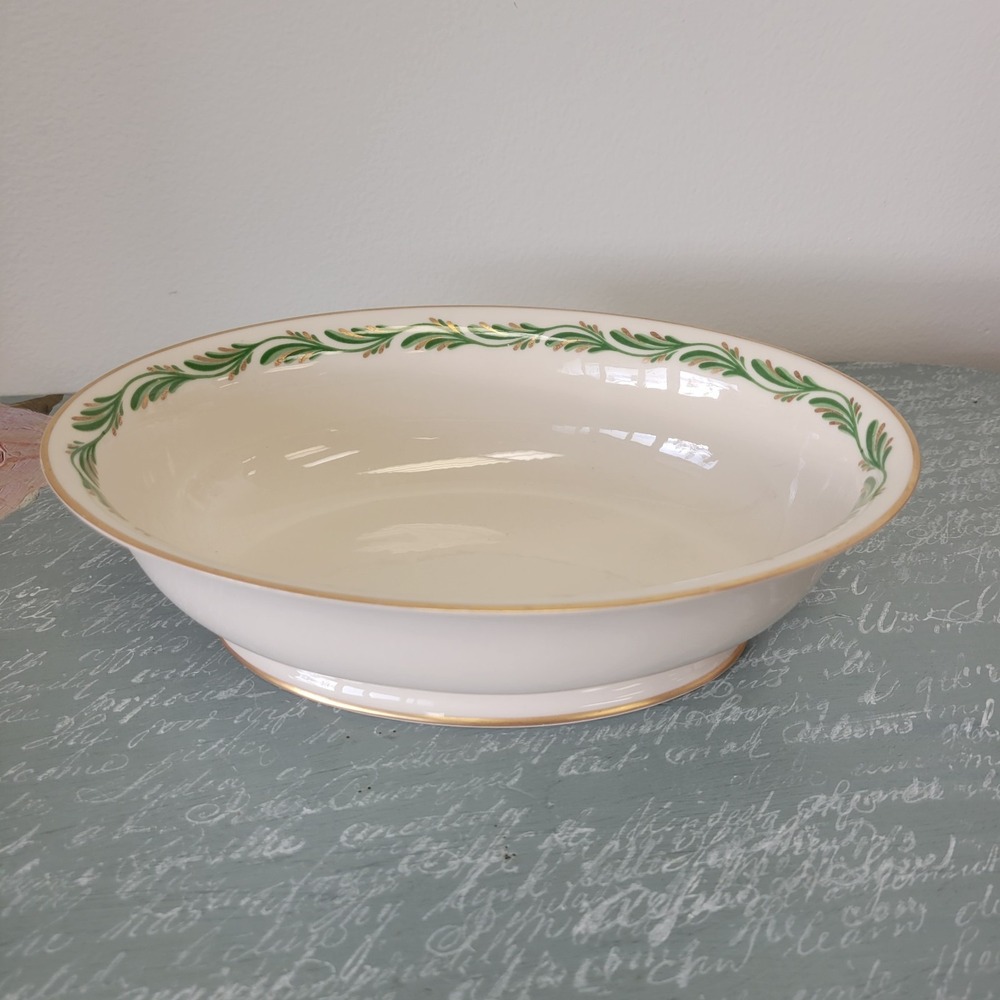 Franciscan Arcadia Green 9" Footed Oval Vegetable Bowl LK - Picture 2 of 5
